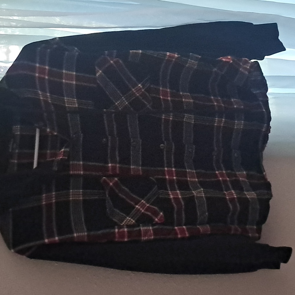 Ambiance red and black flannel hoodie medium